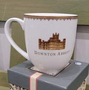 Cost Plus World Market White and Brown Downton Abbey Mug